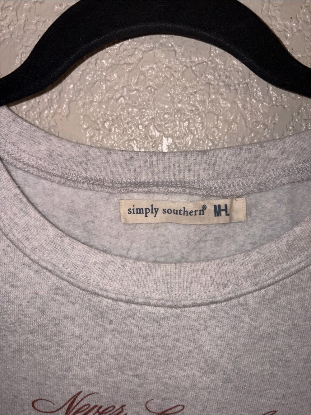 🏈🧸EUC Simply Southern "Never Lost a Tailgate🏈🧸Crewneck Sweatshirt" Lt. Gray🩶M-L - Picture 6 of 10